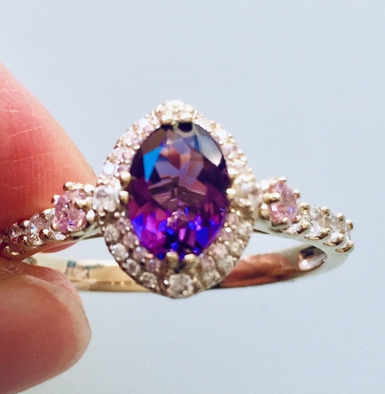 Swiss Blue Topas Ring Verlobungsring, Real 9K Gelbgold 7, 25Echte Natürliche Erde Mine Ring von AUZJewellery