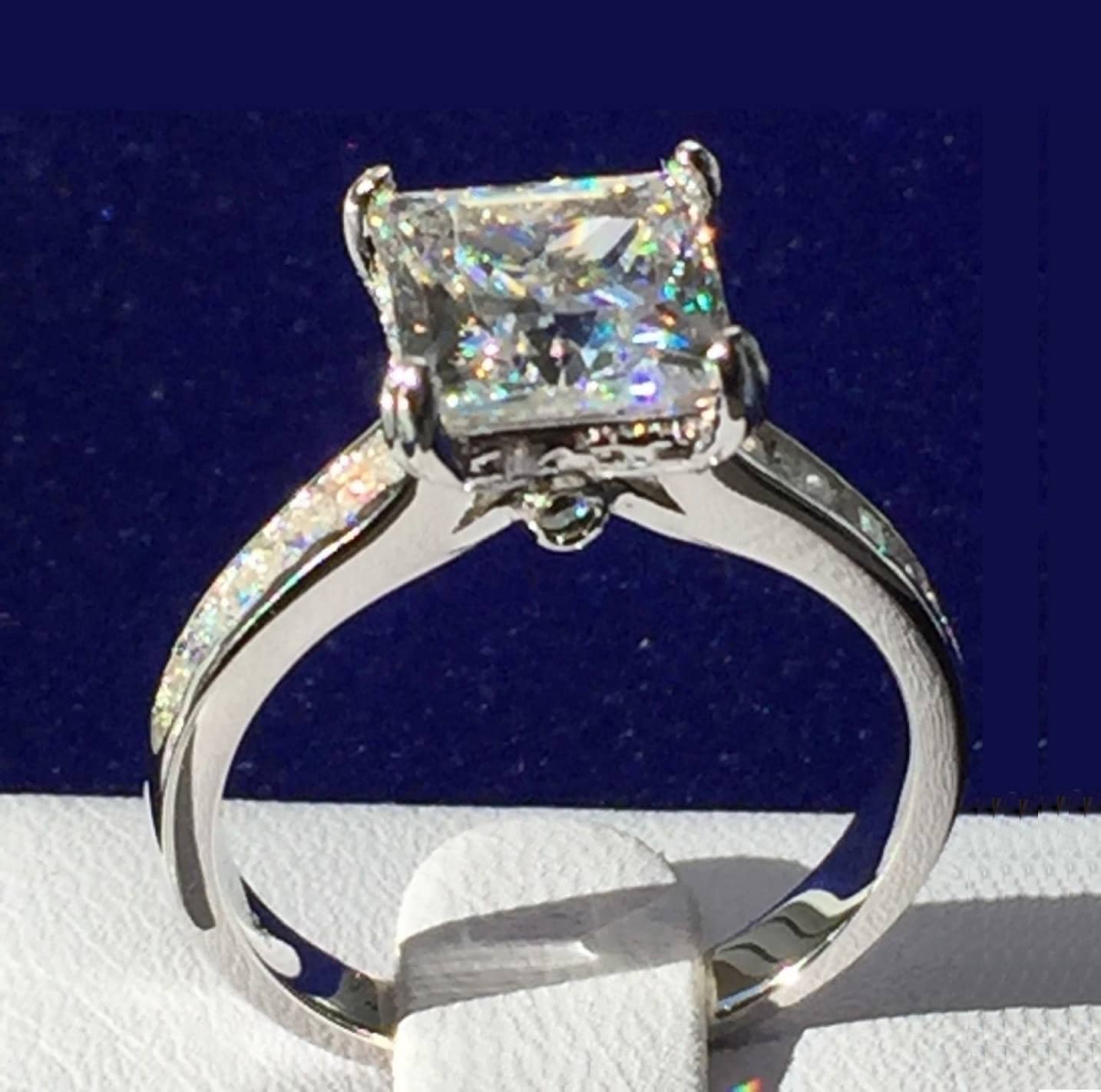 Verlobungsring 3Ct Princess Cut, Simulierter Diamant Verlobungsring, 925 Silberring, Vielversprechender Ring, Ring Für Frau, Einzigartiges Geschenk von AUZJewellery