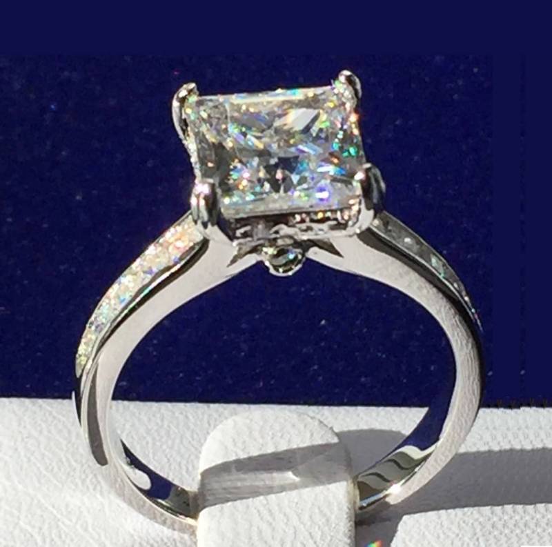 Verlobungsring 3Ct Princess Cut, Simulierter Diamant Verlobungsring, 925 Silberring, Vielversprechender Ring, Ring Für Frau, Einzigartiges Geschenk von AUZJewellery