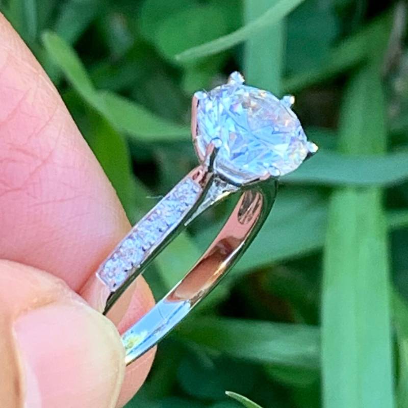 Verlobungsring Simulierter Diamant Verlobungsring, 9K Gold, Diamant, Swarovski, Promise Ring, Größe 4-11 von AUZJewellery