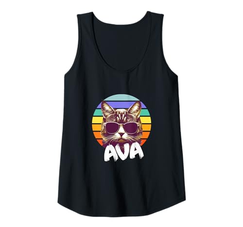 Damen AVA - Schöner Mädchen Name mit lustiger Katze Tank Top Damen AVA - Schöner Mädchen Name mit lustiger Katze Tank Top von AVA Tochter Enkel Geburtstag Geschenkideen