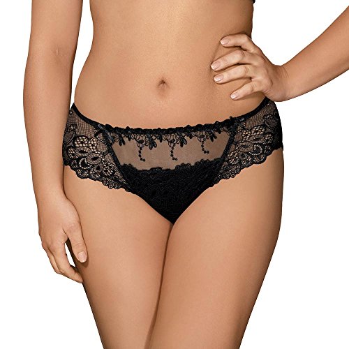 AVA 1030 Slips Damen Dessous Spitze Geblümt Normaler Bund Setteil EU, Schwarz,L von AVA