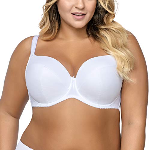 AVA Damen Bügel BH Schalen Glatt Große Brüste Unterwäsche 1263, Weiß,90E von AVA