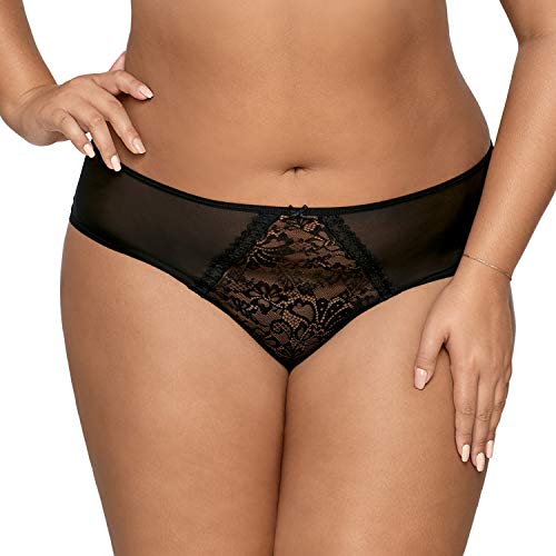 AVA 1396 Slips Damen Unterhosen Unterwäsche Spitze Gemustert Setteil, Schwarz,XXL von AVA