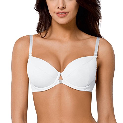 AVA 146/69 Push-Up BH Damen Unterwäsche Rückenfrei Abnehmbar Glatt, Weiß,65H von AVA