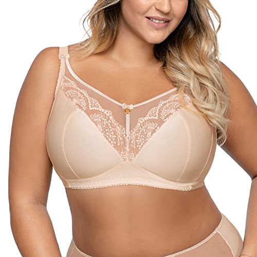 AVA 1691 Libi Dame Soft BH Voll Cups Ohne Bügel V-Ausschnitt, Beige,100E von AVA