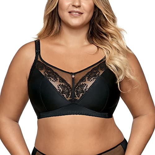 AVA 1691 Libi Dame Soft BH Voll Cups Ohne Bügel V-Ausschnitt, Schwarz,85I von AVA