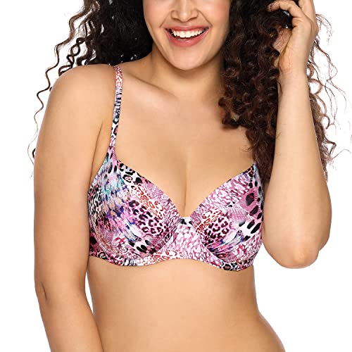 AVA Bikini-BH Dame Bademode Bikinioberteil Gemustert Bügel EU SK-145, Pink,65E von AVA