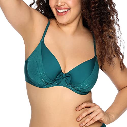 AVA Dame Bikini BH Oberteil Soft Cups Bademode Strandmode Musterlos SK-140, Grün,105B von AVA