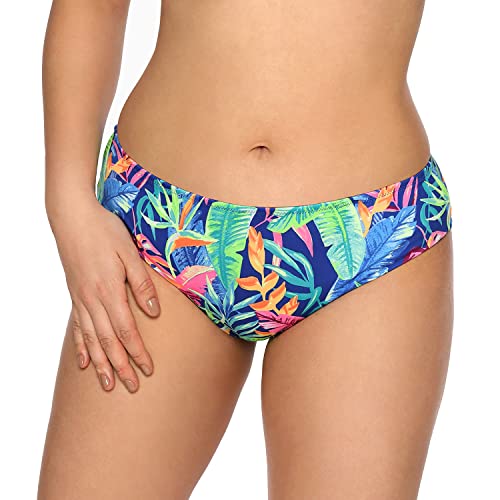 AVA Dame Bikini Slip Brazilian Bunt Gemustert Bademode Strandmode SF-144/5, Blau,L von AVA