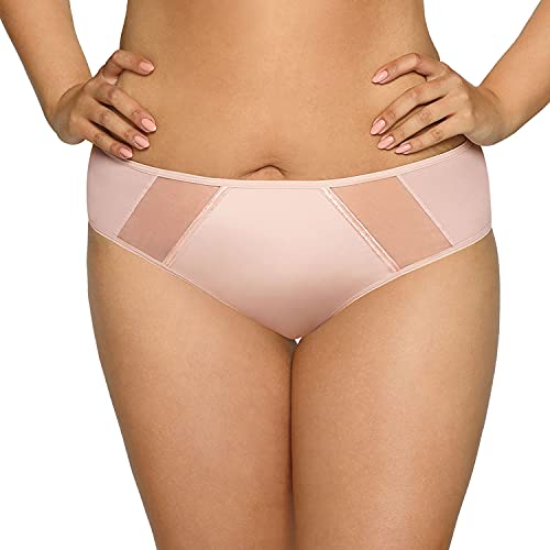 AVA Dame Slip Musterlos Unterhose Tüllnetz Gummiband Bund 1923 Protea, Beige,3XL von AVA