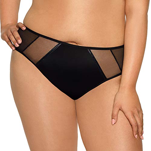 AVA Dame Slip Musterlos Unterhose Tüllnetz Gummiband Bund 1923 Protea, Schwarz,3XL von AVA