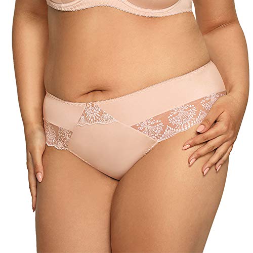 AVA Dame Slip Unterhose Stickerei Netz Geblümt Unterwäsche 1924 Freesia, Beige,XL von AVA