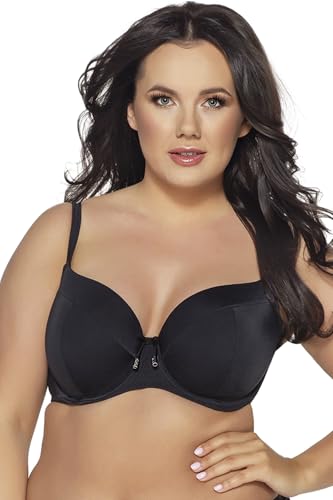 AVA Damen Bikini Oberteil Bademode Musterlos Bügel Regulierbar SK-13, Schwarz,70G von AVA