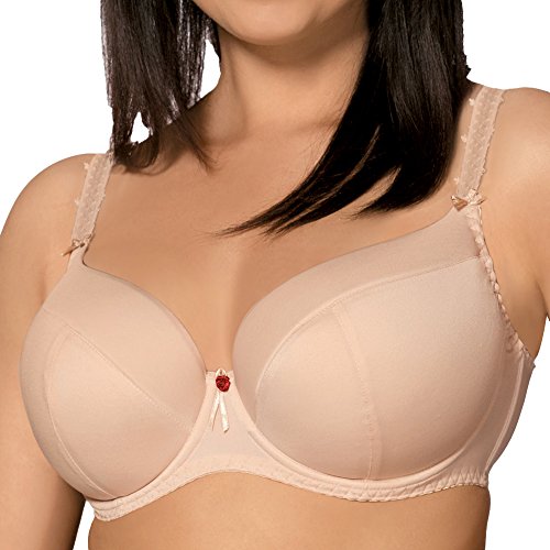 AVA Damen Bügel BH Schalen Glatt Große Brüste Unterwäsche 1263, Beige,70G von AVA