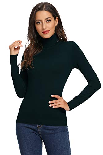 AVACOO Damen Rollkragenpullover Strickpullover Basic Super Soft Pullover 2025 Schwarz L 40 von AVACOO