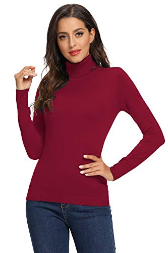 AVACOO Damen Rollkragenpullover Strickpullover Basic Super Soft Pullover 2025 Weinrot L 40 AVACOO Damen Rollkragenpullover Strickpullover Basic Super Soft Pullover 2025 Weinrot L 40 von AVACOO