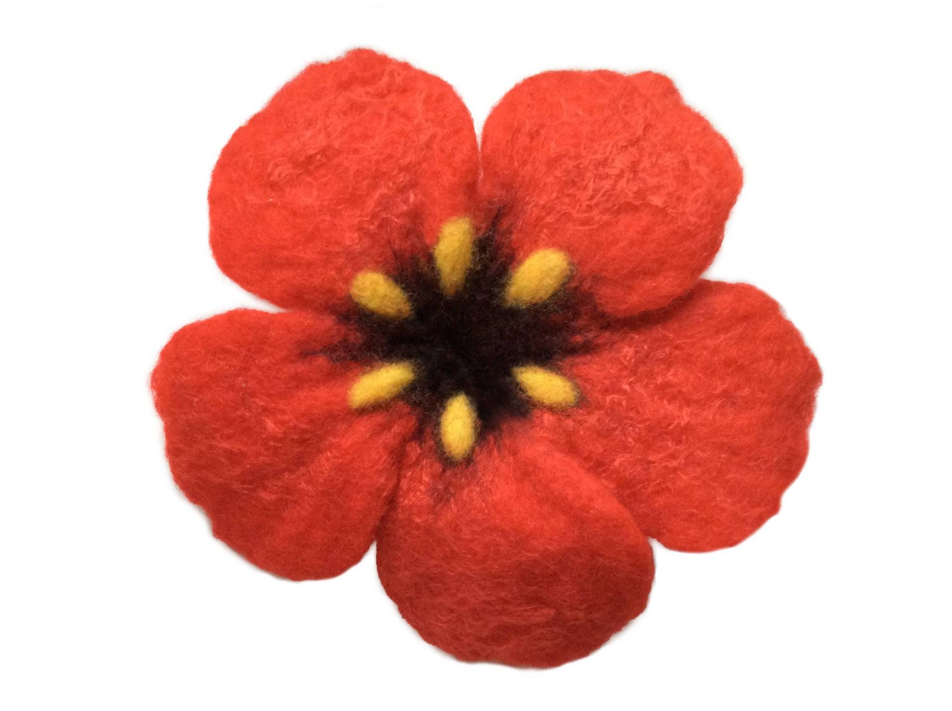 Filz Mohn Brosche von AVAFELT