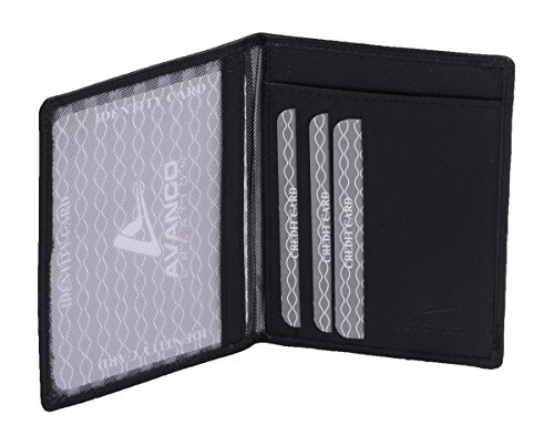 Ausweishülle AVANCO in Echt-Leder, schwarz, 12x9x0,5cm von Avanco