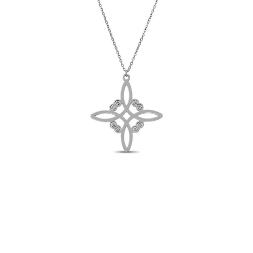 AVANCY Halskette Hexenknoten aus Edelstahl mit magischem Knoten, 316L Stahl, lange Kette verstellbar von 40 bis 45 cm. AVANCY Halskette Hexenknoten aus Edelstahl mit magischem Knoten, 316L Stahl, lange Kette verstellbar von 40 bis 45 cm. von AVANCY