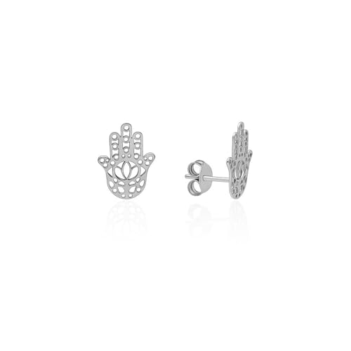 AVANCY Ohrringe Hand der Fatima oder Hamsa auf Pfote 925 mm Damen Amulett Schutz Druckverschluss AVANCY Ohrringe Hand der Fatima oder Hamsa auf Pfote 925 mm Damen Amulett Schutz Druckverschluss von AVANCY