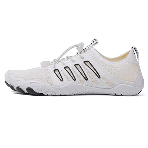 AVASAGS Badeschuhe Damen Herren Wasserschuhe Aquaschuhe Barfuß Schuhe Schnell Trocknend Strandschuhe Schwimmschuhe (A-Weiß, eu_Footwear_Size_System, Adult, Numeric, medium, Numeric_40) von AVASAGS