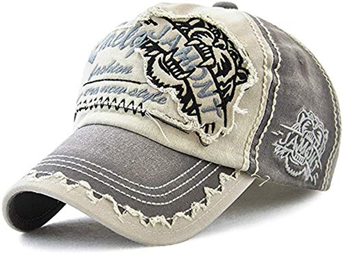 AVASAGS Baseball Kappe für Männer und Frauen, Vintage Baseballmütze Basecap Baseballcap, Outdoor Freizeit Einstellbare Retro Mützen Caps Kappe (B-Grau) von AVASAGS