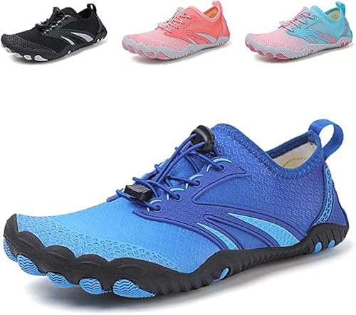 AVASAGS Damen Herren Strandschuhe Barfußschuhe Wasserschuhe Aquaschuhe Schnelltrocknend Breathable Schwimmschuhe rutschfest (Blau, eu_Footwear_Size_System, Adult, Numeric, medium, Numeric_45) von AVASAGS