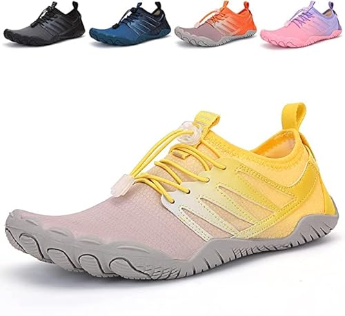 AVASAGS Damen Herren Strandschuhe Barfußschuhe Wasserschuhe Aquaschuhe Schnelltrocknend Breathable Schwimmschuhe rutschfest (Gelb, eu_Footwear_Size_System, Adult, Numeric, medium, Numeric_39) von AVASAGS