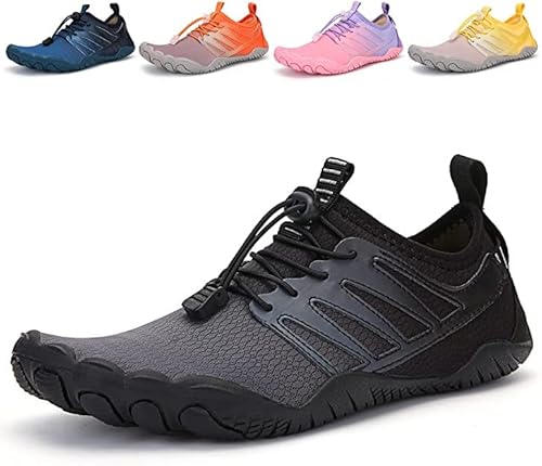 AVASAGS Damen Herren Strandschuhe Barfußschuhe Wasserschuhe Aquaschuhe Schnelltrocknend Breathable Schwimmschuhe rutschfest (Grau, eu_Footwear_Size_System, Adult, Numeric, medium, Numeric_36) von AVASAGS