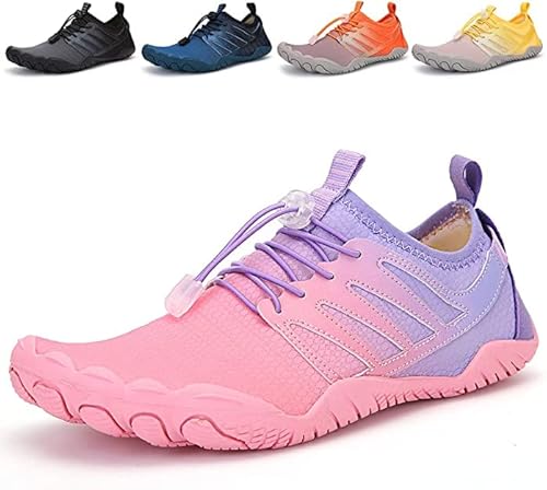 AVASAGS Damen Herren Strandschuhe Barfußschuhe Wasserschuhe Aquaschuhe Schnelltrocknend Breathable Schwimmschuhe rutschfest (Lila, eu_Footwear_Size_System, Adult, Numeric, medium, Numeric_38) von AVASAGS