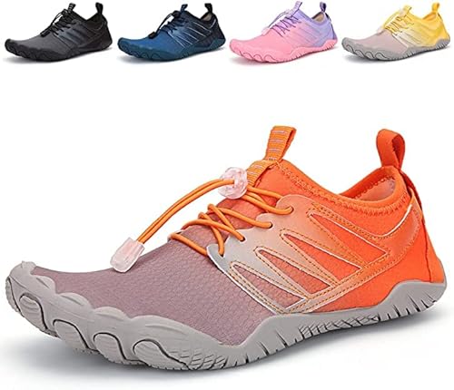 AVASAGS Damen Herren Strandschuhe Barfußschuhe Wasserschuhe Aquaschuhe Schnelltrocknend Breathable Schwimmschuhe rutschfest (Orange, eu_Footwear_Size_System, Adult, Numeric, medium, Numeric_40) von AVASAGS