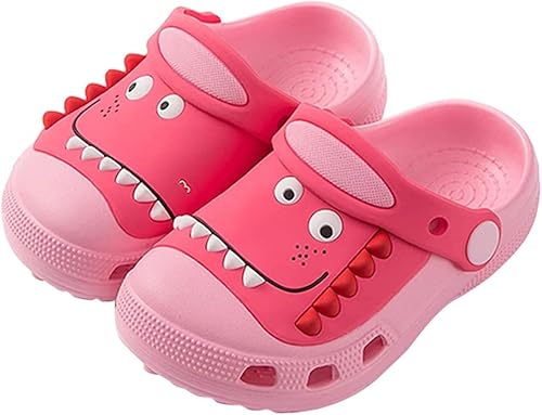 AVASAGS Kinder Clogs Jungen Mädchen Sandalen Clogs Pantoletten Niedliche Dinosaurier Slip-On Strand Hausschuhe für Kinder, Kinder Sommer Garten Pool Clogs Wasserschuhe Sandalen (Rosa, Numeric_24) von AVASAGS