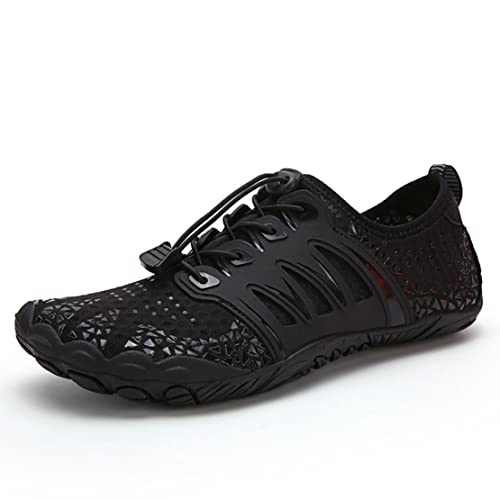 AVASAGS Unisex Barfußschuhe Weich Aquaschuhe Ultraleicht Fitnessschuhe Sohle Schnell Trocknend Badeschuhe (Schwarz, eu_Footwear_Size_System, Adult, Numeric, medium, Numeric_37) von AVASAGS