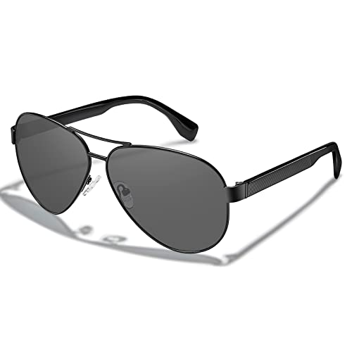 AVAWAY Retro Polarisierte Herren Sonnenbrille Metall Pilotenbrille Acetat Material UV400 Schutz Unisex Klassische Entworf für Fahren Fotografie Angeln-gehen Wandern von AVAWAY