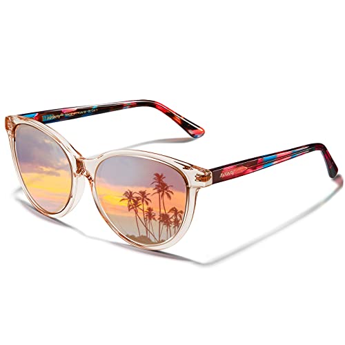 AVAWAY Retro Polarisierte Damen Sonnenbrille Outdoor UV 400 Brille für Fahren Angeln Reisen, Acetat-Rahmen von AVAWAY