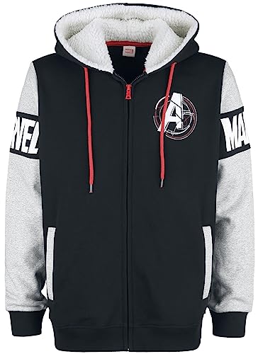 AVENGERS Männer Kapuzenjacke schwarz/grau meliert M von AVENGERS