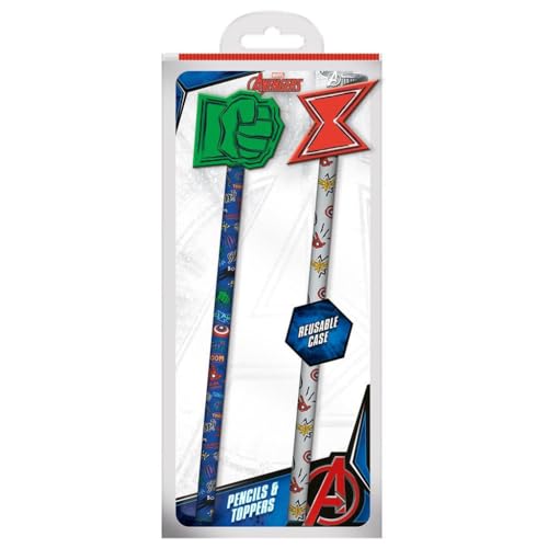 Avengers - Bleistift mit Radierer Hero Club 2er-Pack (10,2 cm x 27,5 cm x 1,5 cm) (Weiß/Blau) von AVENGERS