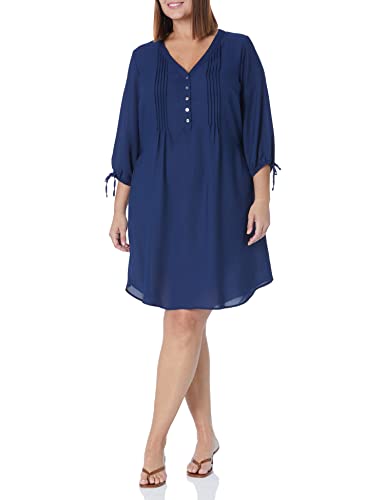 AVENUE Damen Blusenkleid in Übergröße, gewebt Hemd, Navy, 50 Mehr von AVENUE