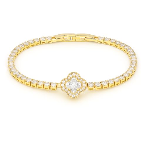 Damen Tennisarmband 18K vergoldet – Edelstahl, Zirkonia, Kleeblatt – wasserfest, hypoallergen & nickelfrei – verstellbar 19 cm – Schmuck inkl. Schmuckschachtel – Geschenk für Frauen Damen Tennisarmband 18K vergoldet – Edelstahl, Zirkonia, Kleeblatt – wasserfest, hypoallergen & nickelfrei – verstellbar 19 cm – Schmuck inkl. Schmuckschachtel – Geschenk für Frauen von AVERELLE