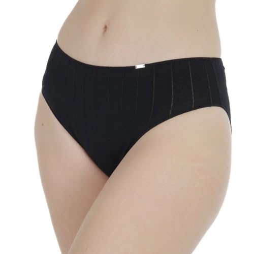 AVET 32195 Weiter gerippter Slip – 95 % gekämmte Baumwolle, 5 % Lycra – Weiß – Damen – Slip – Uni – FR/ES – 1 Stück, Schwarz , 42 von AVET