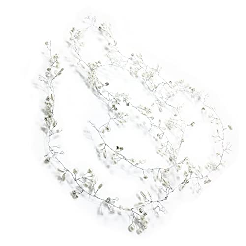 Braut-Stirnband, Haarband for Damen, Braut-Kopfschmuck for Hochzeit, Hochzeits-Kopfbedeckung, Hochzeits-Stirnband, Damen-Stirnband, Kopfbedeckung, Braut-Kopfbedeckung, Kleid, Haarring, Silberne Fräule von AVFORA