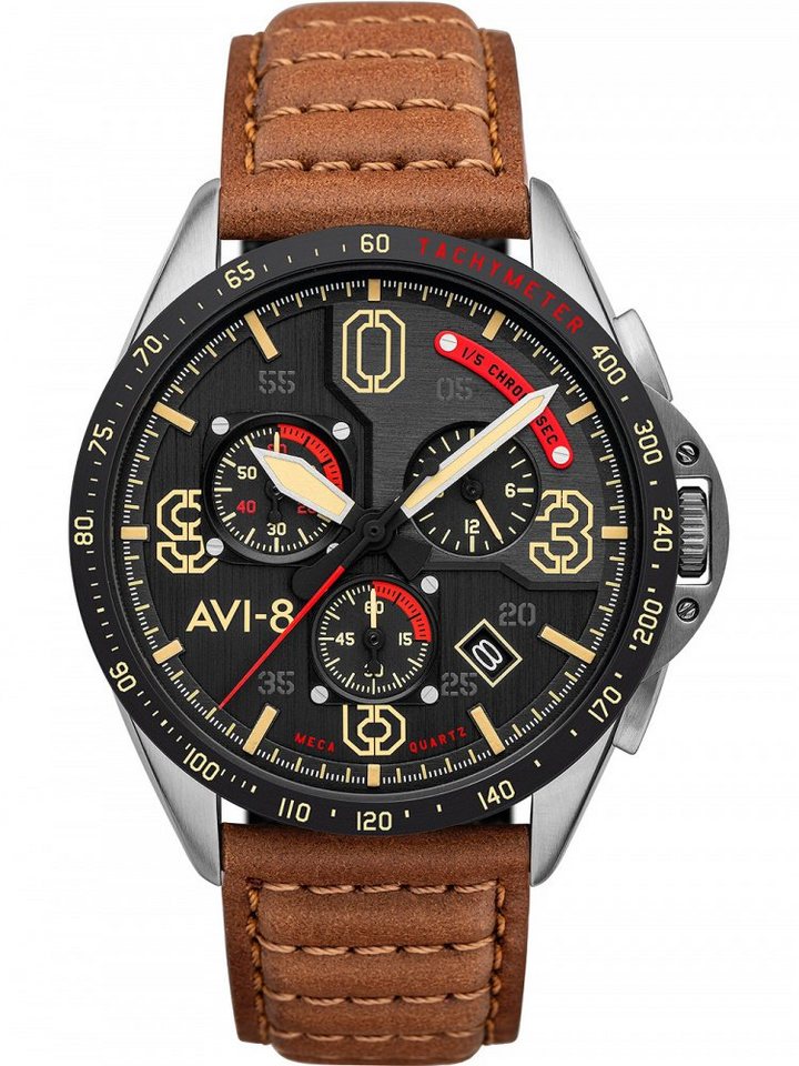 AVI-8 Quarzuhr AVI-8 AV-4077-02 P-51 Mustang Chronograph 43mm 5ATM von AVI-8