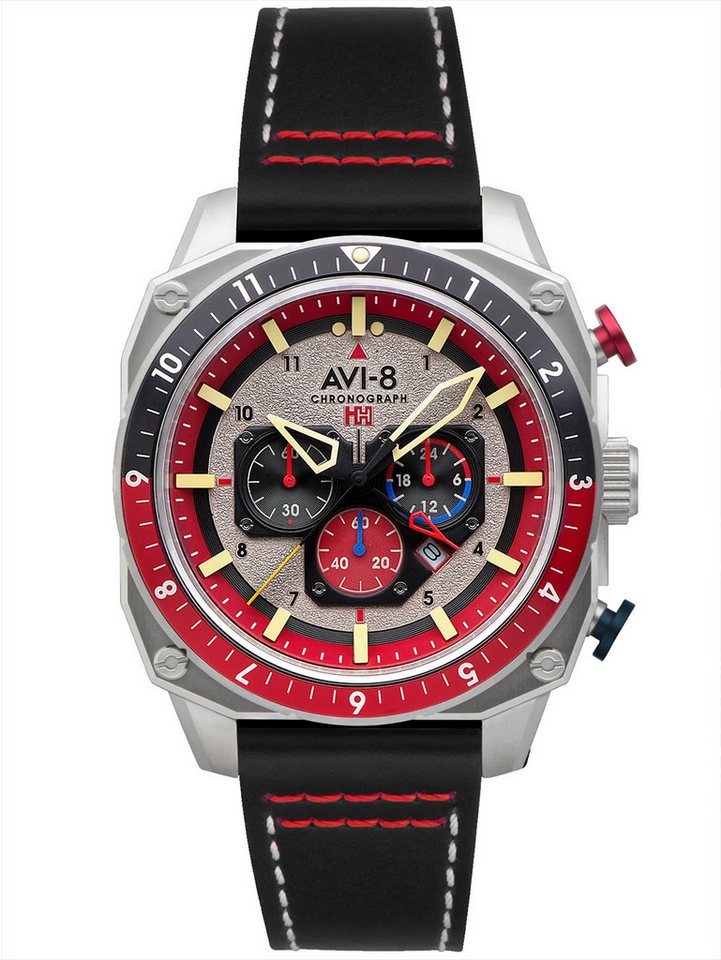 AVI-8 Quarzuhr AVI-8 AV-4100-03 Herrenuhr Hawker Hunter Dual Time Chronograph 43mm 5A AVI-8 AV-4100-03 Herrenuhr Hawker Hunter Dual Time Chronograph 43mm 5ATM von AVI-8