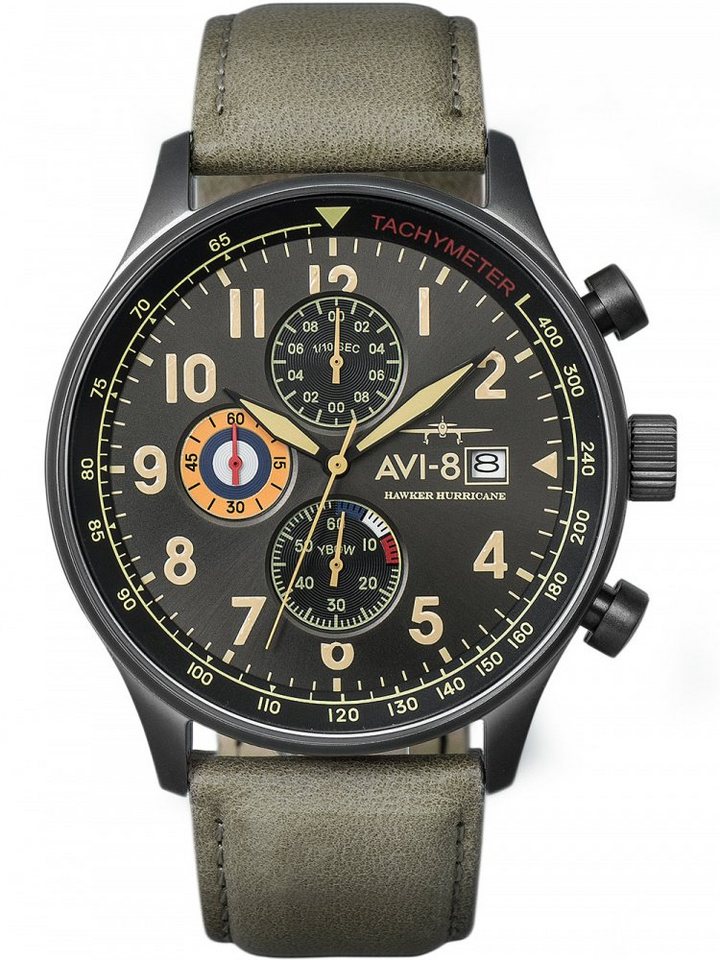 Quarzuhr AVI-8 AV-4011-0E Hawker Hurricane Chronograph 42mm 5ATM von AVI-8