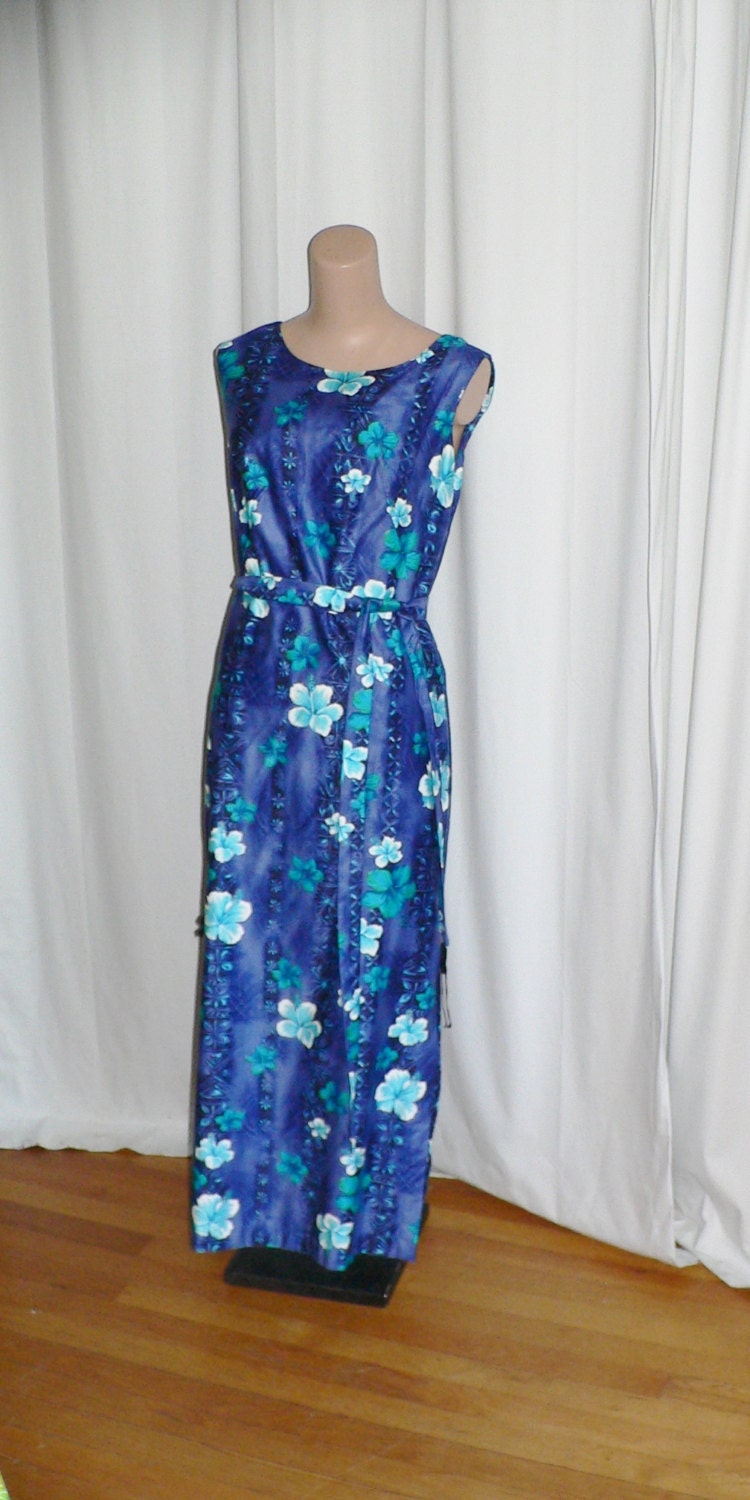 1960Er 70Er Jahre Hawaii Kleid Von Hookano, Größe S von AVIVB