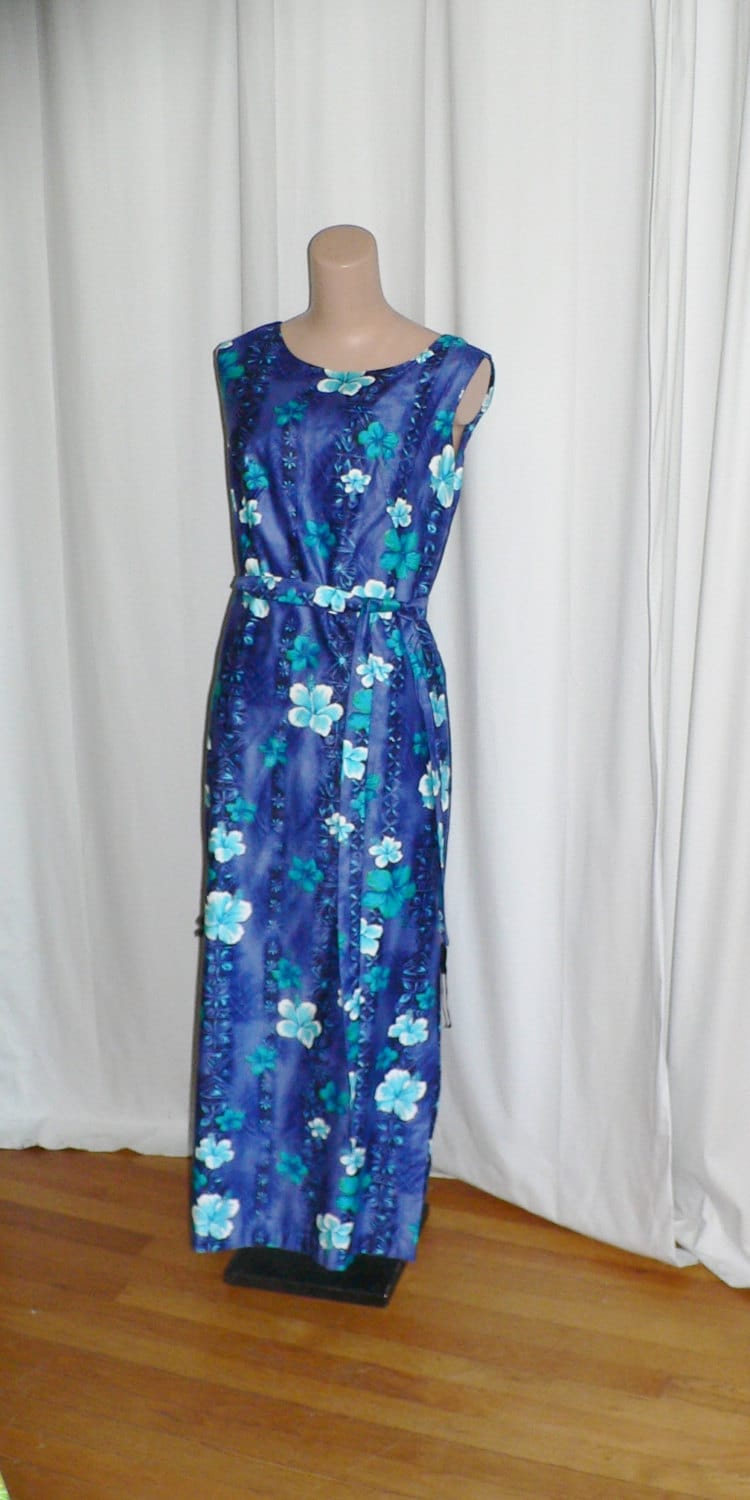 1960Er 70Er Jahre Hawaii Kleid Von Hookano, Größe S von AVIVB
