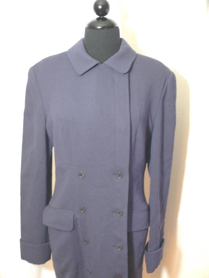 Vintage 1980Er Woll Gabardine Mantel Von Margon Made in Italy von AVIVB