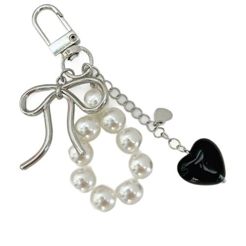 AVKGCZ Bowknot Heart Pearls Schlüsselbund Schöne Dekorationen Schlüsselring Ornament Rucksack Handtasche Charm Anhänger Geschenke Für Mädchen Frauen Bag Handtasche Anhänger Schlüsselbund Charme von AVKGCZ