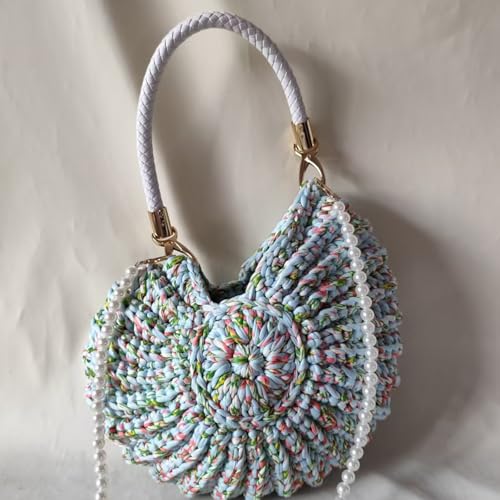 AVKGCZ Elegante Kunstperlenkettenbonbon Schalenschalenbeutel Leichte Praktische Polyester Frauen Umhängetasche Für Tägliche Verwendung Tragbarer Süßigkeitentonhandtasche von AVKGCZ